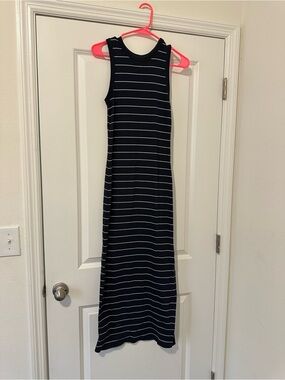 Universal Thread Navy and White Striped Ribbed Tank Dress
